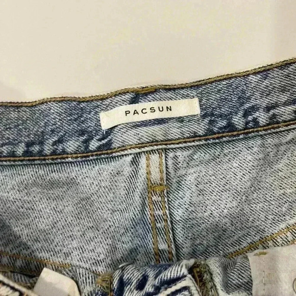 PacSun Vintage High Rise Denim Jean Distressed Shorts Women's Size 28 Button Fly - Picture 4 of 7